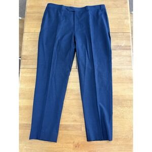 Canali 1934 Dress Pants Mens 38x30 Blue 100% Wool Flat Trousers ITALY